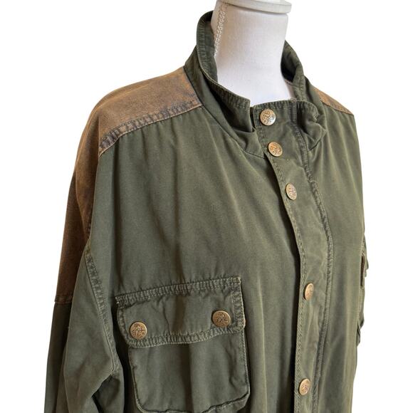 Legendary Whitetails Jacket Coat Mens 2XLT Green Faux Leather Patches Barn Chore - Picture 4 of 11